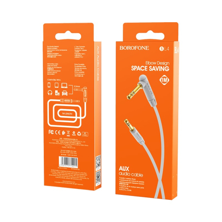 Cablu AUX Borofone BL4, jack 3.5mm, 1m, gri [4]