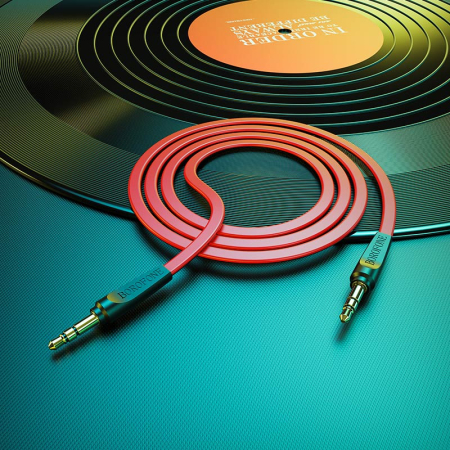 Cablu AUX Borofone BL6, AUX jack 3.5mm, 2m, rosu [3]