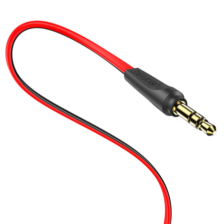 Cabluri de date si incarcare - Cablu AUX Borofone BL6, AUX jack 3.5mm, 2m, rosu