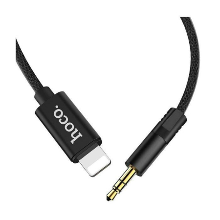 Cabluri de date si incarcare - Cablu AUX Hoco UPA13, jack 3.5mm la lightning, 1m, negru