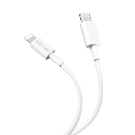 Cablu Borofone BX36 Lightning 1 m FAST CHARGE PD alb [1]