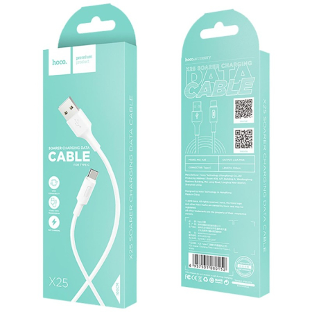 Cablu Hoco X25 3A USB-A la USB-C 1m alb [3]