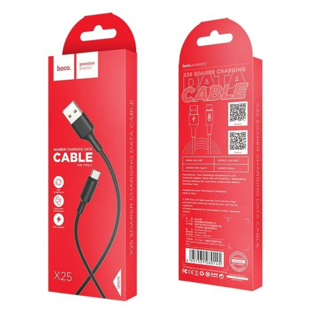Cablu Hoco X25 3A USB-A la USB-C 1m negru [4]