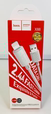 Cablu Hoco X88, 2.4A, lightning, 1m, alb [1]