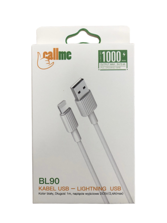 Cabluri de date si incarcare - Cablu USB/Lightning, BL90, alb, blister