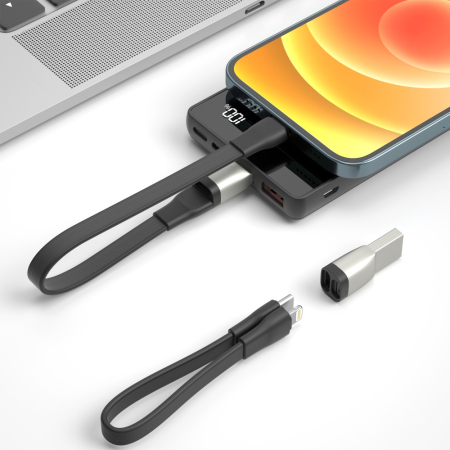 Cablu XO NB-Q170B PD USB-C - Lightning 0,2 m negru 60W [3]