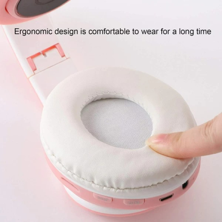 Casti bluetooth cu urechi luminoase on-ear B39 alb [3]