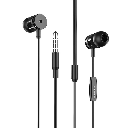 Casti - Casti Borofone BM31 cu mufa jack 3.5 mm si microfon, black