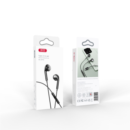 Casti cu fir, digital decoding, USB-C XO EP72 black - COMPATIBILE CU MODELE NOI [1]