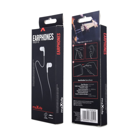 Casti cu fir Maxlife MXEP-01 jack 3,5mm white [1]