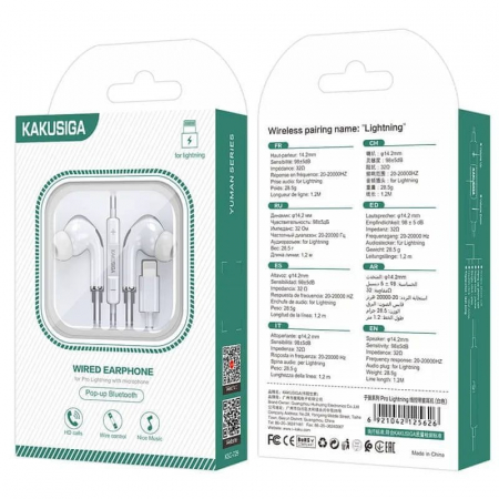 Casti cu mufa Lightning, KSC-729  Pro, conexiune bluetooth, microfon [1]
