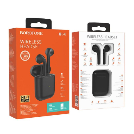 Casti - Casti fara fir Borofone BE42 Feliz TWS Airpods 2 negru