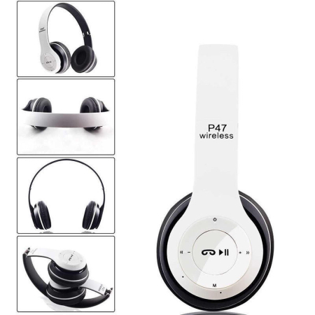 Casti on-ear cu bluetooth P47, alb [3]