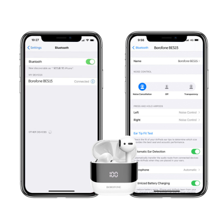 Casti TWS BES15 Borofone, Treasure, alb [7]