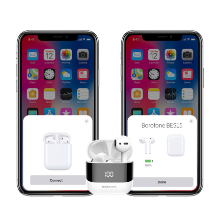 Casti TWS BES15 Borofone, Treasure, alb [6]