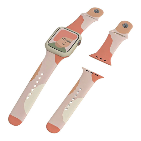 Altele - Curea silicon Moro pentru Apple Watch 7/6/SE/5/4/3/2 (41mm / 40mm / 38mm) model (2)- DOAR CUREAUA