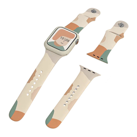 Altele - Curea silicon Moro pentru Apple Watch 7/6/SE/5/4/3/2 (41mm / 40mm / 38mm) model (5)- DOAR CUREAUA