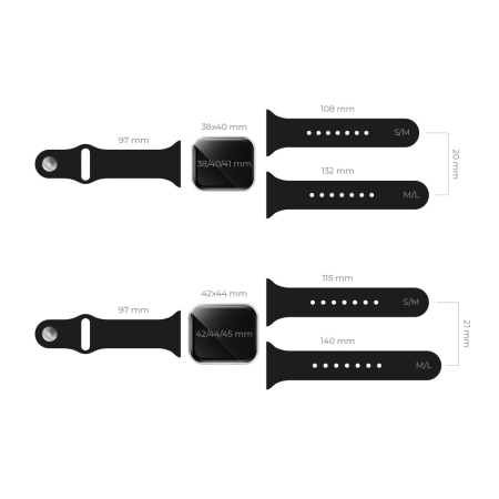 Curea silicon S/M pentru Apple Watch 38 / 40 / 41mm black [2]