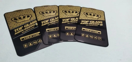 Folie sticla iPhone 14 Pro Max, antistatic, full glue, contur negru [2]