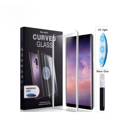 Huse si folii Samsung - Folie sticla Samsung S23 Ultra, margine transparenta, full glue, UV