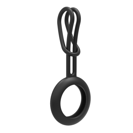 Altele - Husa Apple AirTag, tip breloc, din silicon flexibil, negru