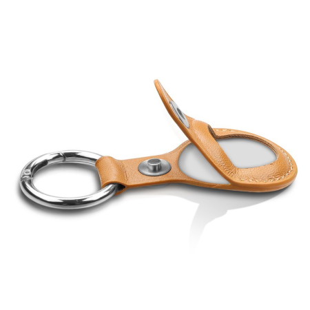 Husa Apple AirTag, tip breloc, piele ecologica, camel [1]
