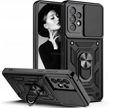 Huse si folii iPhone - Husa Armor Ring Lens iPhone X/XS black