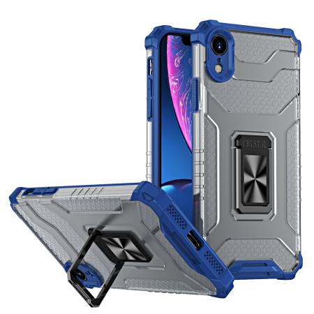 Huse si folii iPhone - Husa Crystal Armor cu inel iPhone 13 blue