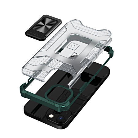 Husa Crystal Armor cu inel pentru iPhone 13 mini verde [1]
