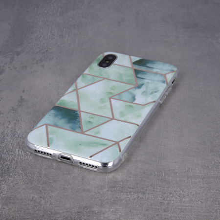 Husa Geometric Marble pentru iPhone 12 Mini 5,4 " verde [1]