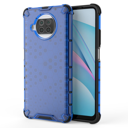 Huse si folii Xiaomi Mi - Husa Honeycomb Armor cu margine din silicon pentru Xiaomi Mi 10T Lite albastru