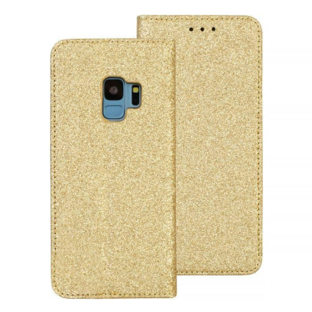 Huse si folii alte dispozitive - Husa Huawei Mate 10 Lite, sclipici auriu, tip carte