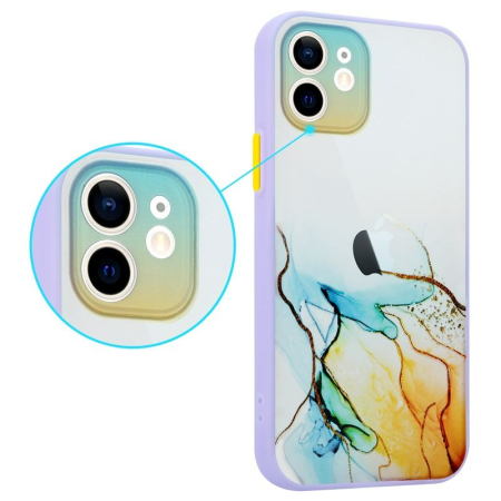 Husa iPhone 11 galben/albastru, Watercolor [2]