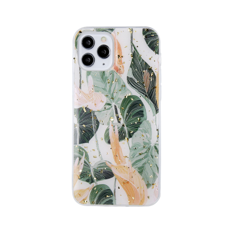 Husa iPhone 13 flori, model Glam, spate dur, margine silicon [1]