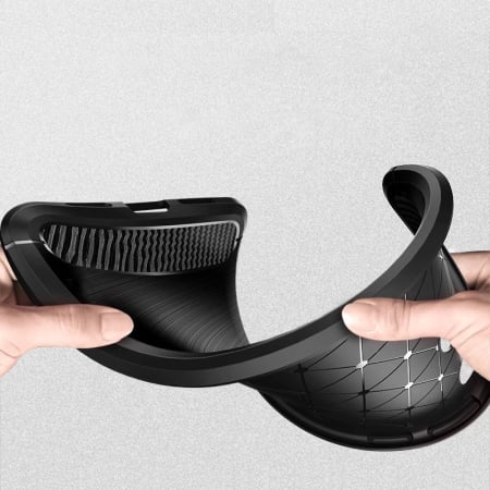 Husa iPhone 13 Pro Max, model Carbon, silicon flexibil, negru [1]