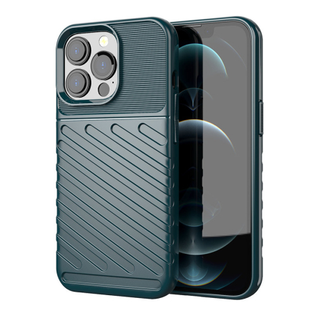 Huse si folii iPhone - Husa iPhone 13 Pro verde, Thunder, silicon