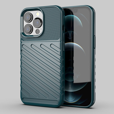 Husa iPhone 13 Pro verde, Thunder, silicon [2]