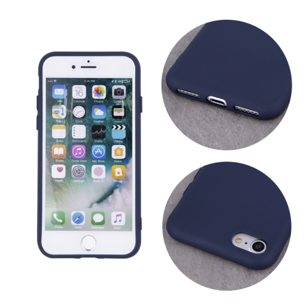 Husa iPhone 14 Plus , albastru,cu interior catifea, din silicon [2]