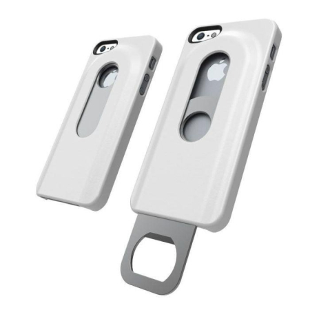 Huse si folii iPhone - Husa iPhone 7/8 cu deschizator sticle - alba