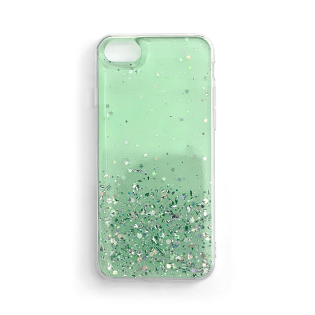 Huse si folii iPhone 6 Plus/7 Plus/8 Plus - Husa iPhone 8 Plus  / iPhone 7 Plus  verde, Star Glitter