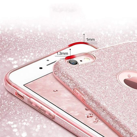 Husa iPhone XS Max, 3 in 1, glitter, albastra [2]