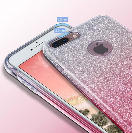 Husa iPhone XS Max, 3 in 1, glitter, albastra [9]