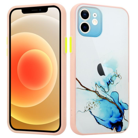 Huse si folii iPhone XS Max - Husa iPhone Xs Max albastru/alb, Watercolor