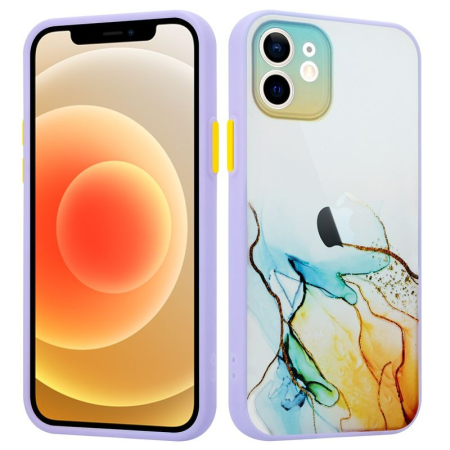Huse si folii iPhone XS Max - Husa iPhone Xs Max galben/albastru, Watercolor