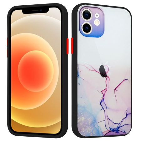 Huse si folii iPhone XS Max - Husa iPhone Xs Max violet/roz, Watercolor