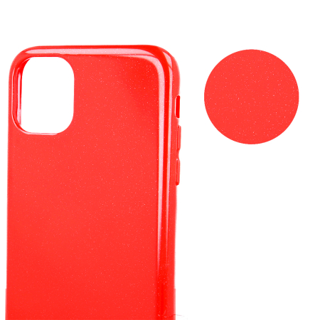 Huse si folii iPhone - Husa Jelly Fine Glitter pentru iPhone 12 Pro Max 6,7" rosu