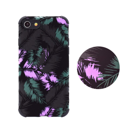 Huse si folii iPhone - Husa Leaves iPhone 7/8/SE 2020 violet