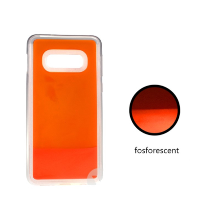 Huse si folii iPhone - Husa lichid fosforescent iPhone X/XS portocalie