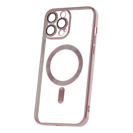Huse si folii iPhone - Husa Magsafe Chrome iPhone 13 Pro Max rose gold, sticla camera inclusa