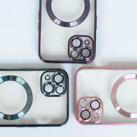 Husa Magsafe Chrome iPhone 13 rose gold, sticla camera inclusa [7]